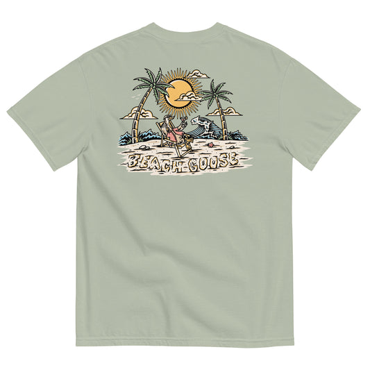 BEACH GOOSE TEE - LIGHT GREEN