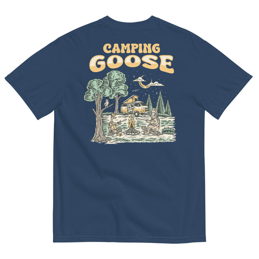 CAMPING GOOSE TEE - NAVY