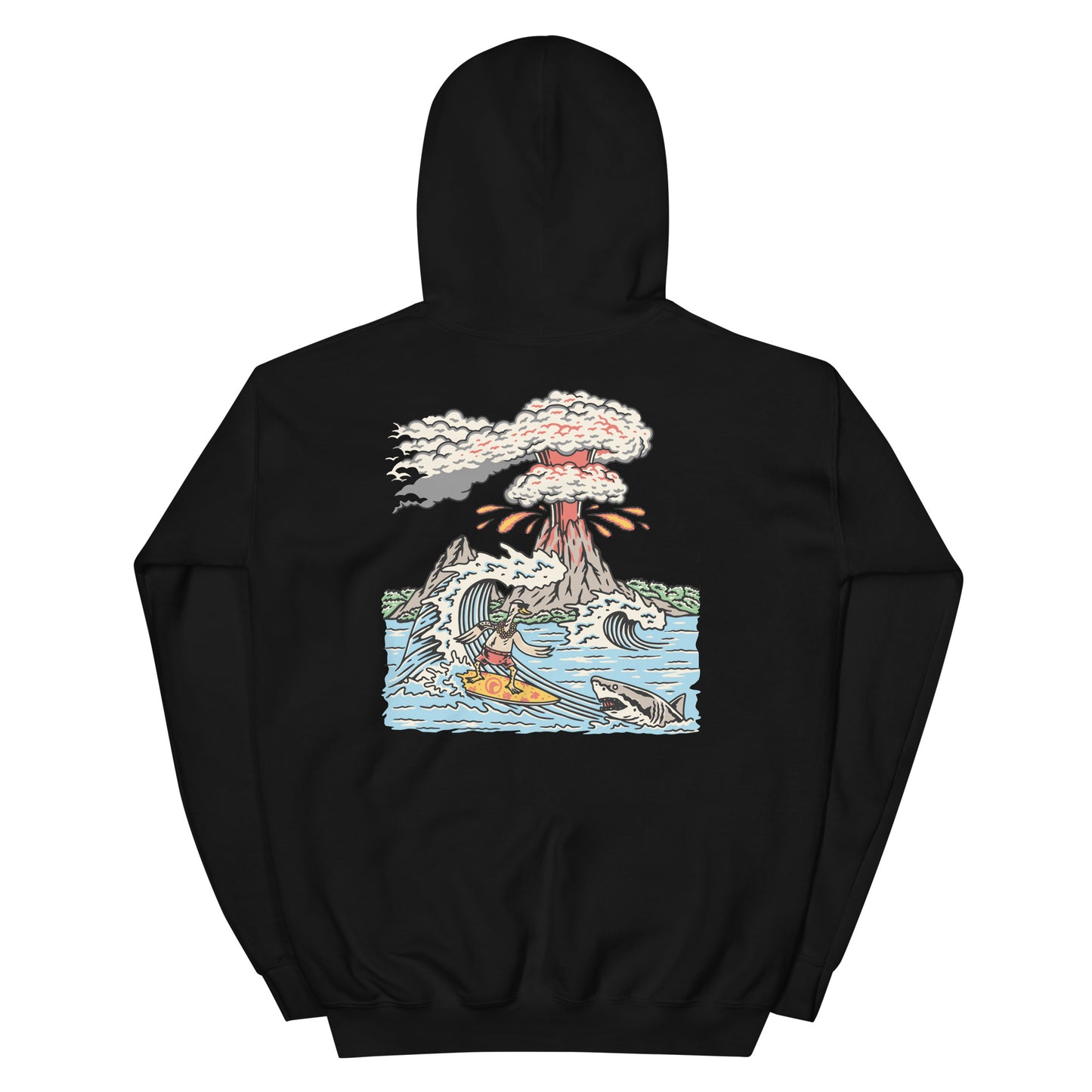 SURFING GOOSE HOODIE - BLACK